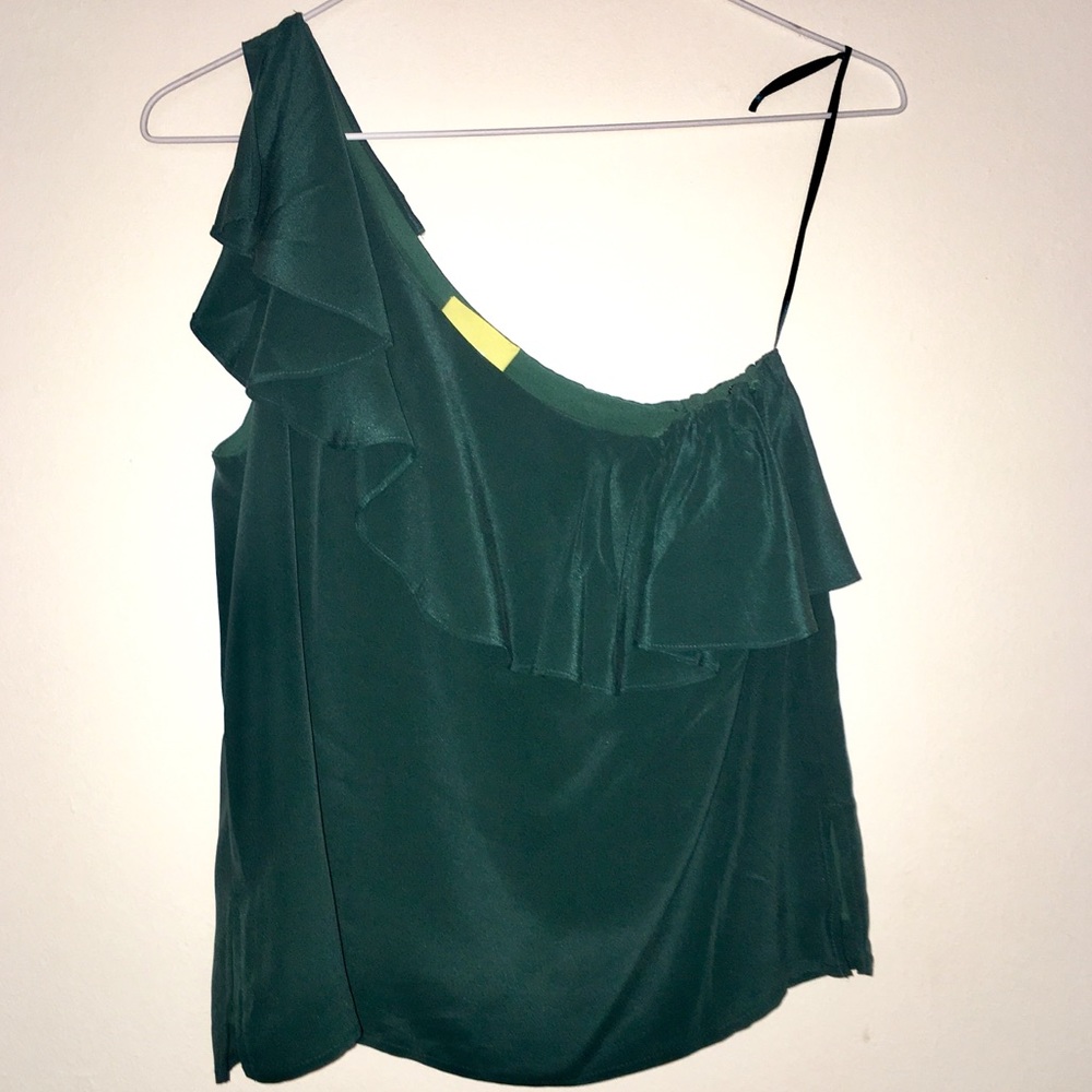 Anthro Maeve one Shoulder Silk Top